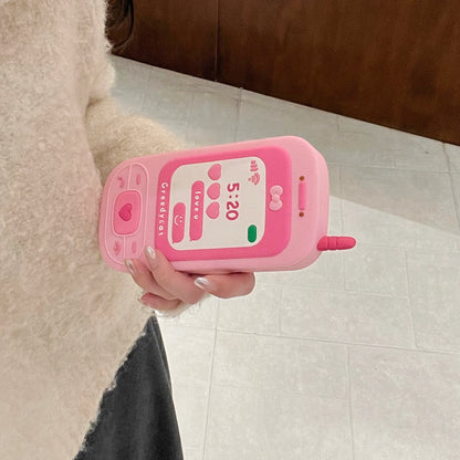 Couple's Fun Accessories Fashionable Pink Push-pull Telephone Design Phone Case For iPhone 13 14 15 16 Pro Max Anti Drop Case