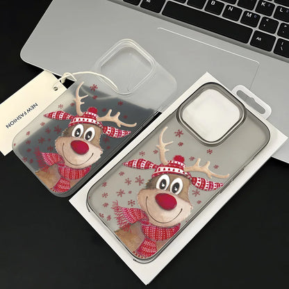 Christmas Cartoon Cute Phone Case For iPhone 11 Case iPhone 13 12 14 15 16 Pro Max Plus 12 13Mini Shockproof Soft Silicone Cover