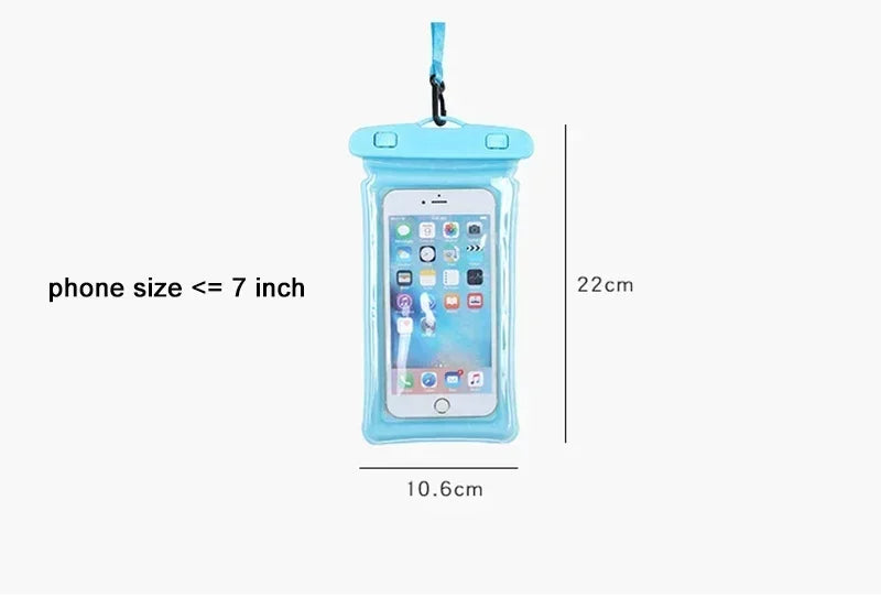 2025 Waterproof Swimming Mobile Phone Cases Macron AirBag Hanging Neck Cases Diving Skiing Phone Bag for All Phones 7 Inch