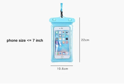 2025 Waterproof Swimming Mobile Phone Cases Macron AirBag Hanging Neck Cases Diving Skiing Phone Bag for All Phones 7 Inch