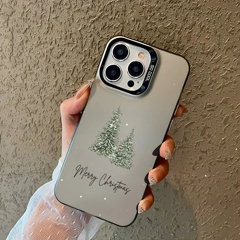 Christmas tree  phone case, for iPhone 16 15 14 13 Pro 12 11 Pro Xs X XR Max Laser Hard PC+TPU Cases Back Cover