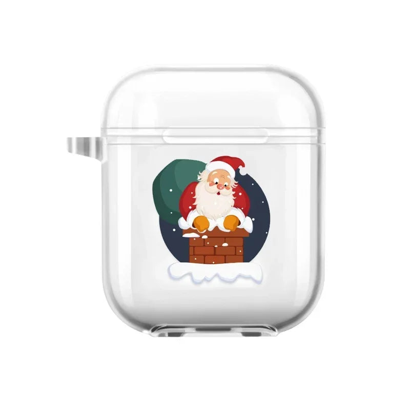 Christmas Santa Elk Earphone Case for Airpods 4th 3rd 2 Pro Shockproof Cover for Airpod 2 3 1 Protective Accessorie Shell Fundas