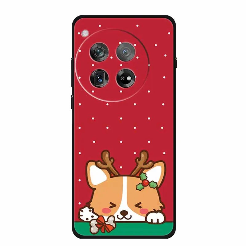 Christmas Phone Cases For Oneplus 12 12R 13 Case Black TPU Silicone For OnePlus 13 5G  TPU Protective Soft Cover 1+12 1+12R 1+13