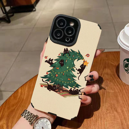 Christmas Cat Tree Phone Cases for IPhone 11 Case 14 Pro Max 15 Pro Max IPhone Case for IPhone 13
