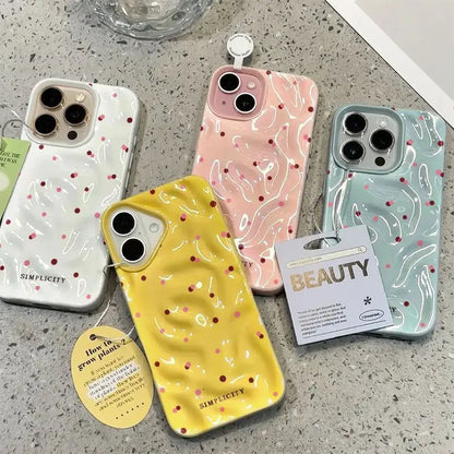 Love Polka Dot Texture Phone Case For iPhone 15 16 17 Pro Max Cases for iPhone 13 14 12 11 Pro 16 Plus 17 Air Shockproof Cover