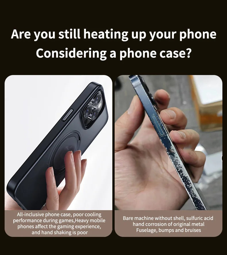 Camera Protection + Hybrid Silicone Frame Aluminum Metal Phone Case For iPhone 16 15 14 13 Pro Max Better Heat Bumper