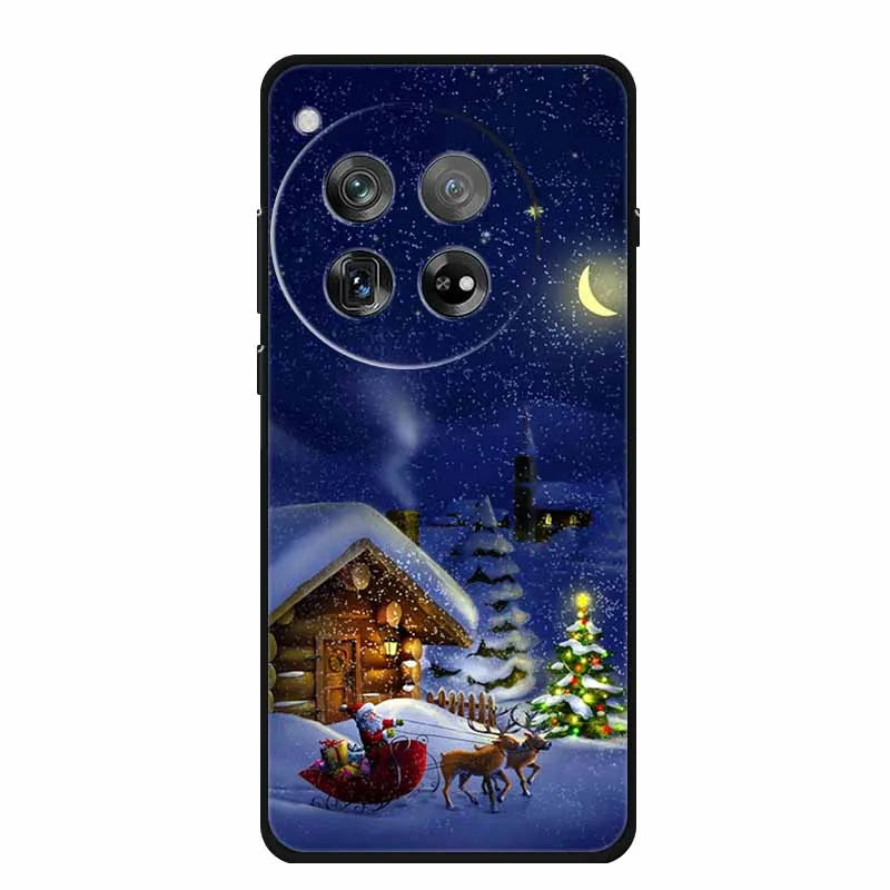 Christmas Phone Cases For Oneplus 12 12R 13 Case Black TPU Silicone For OnePlus 13 5G  TPU Protective Soft Cover 1+12 1+12R 1+13