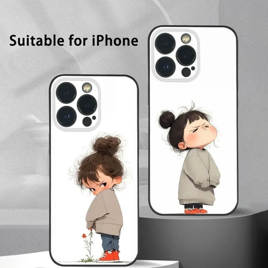Cute Angry Little Girl Frosted Phone Case For IPhone 16 Pro Max by Quickfindgoods. Store