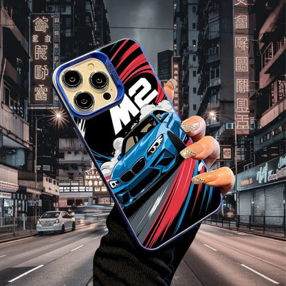 Sports Car Phone Case for iPhone 17 AIR 16 15 14 13 Pro 12 11 Pro Xs X XR Max Laser Hard PC+TPU Cases Back Cover-S731