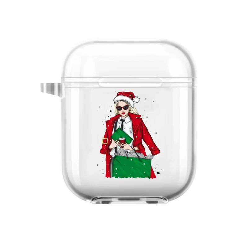 Christmas Santa Elk Earphone Case for Airpods 4th 3rd 2 Pro Shockproof Cover for Airpod 2 3 1 Protective Accessorie Shell Fundas