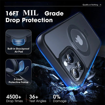 Matte Phone Case with Magnetic Ring Stand for iPhone 17 Pro Max Air 16 15 14 Case Plus 12 13 11 Mobile Cases Ultra Slim Cover