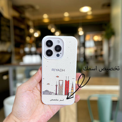 Personalized customized name phone case for iphone 17 16 15 14 plus 13 12 11 pro max cover Luxury Saudi Arabia funda city cases