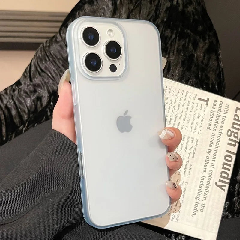 Fashion Soft Matte Candy Phone Case For iPhone 16 15 14 13 12 11 Pro Max X XS Max 8 7 Plus SE Transparent Bumper Cases Cover