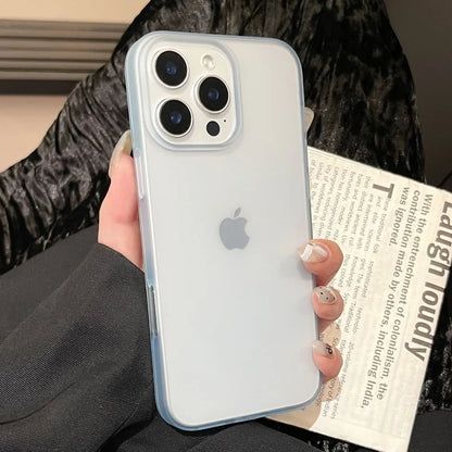 Fashion Soft Matte Candy Phone Case For iPhone 16 15 14 13 12 11 Pro Max X XS Max 8 7 Plus SE Transparent Bumper Cases Cover