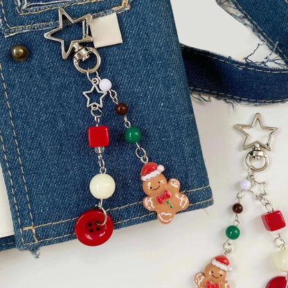Christmas Themed Phone Strap Handmade Beaded Keychain Pendant for Fashion Lovers Drop Shipping