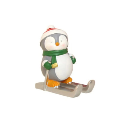 Christmas Style Santa Claus Phone Holder Cartoon Snowman/Penguin/Elk Phone Stand Resin Simulation Phone Support Home Desk