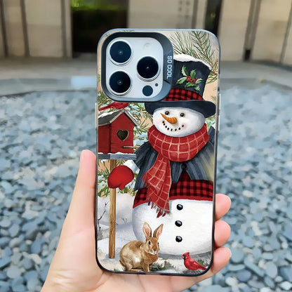 Christmas New Year Gifts Elk Snow Phone Case For iPhone 13 14 Pro Max 16 15 11 12 Mini Pro Max 15 14 Plus Shockproof Laser Cover