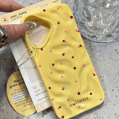Love Polka Dot Texture Phone Case For iPhone 15 16 17 Pro Max Cases for iPhone 13 14 12 11 Pro 16 Plus 17 Air Shockproof Cover
