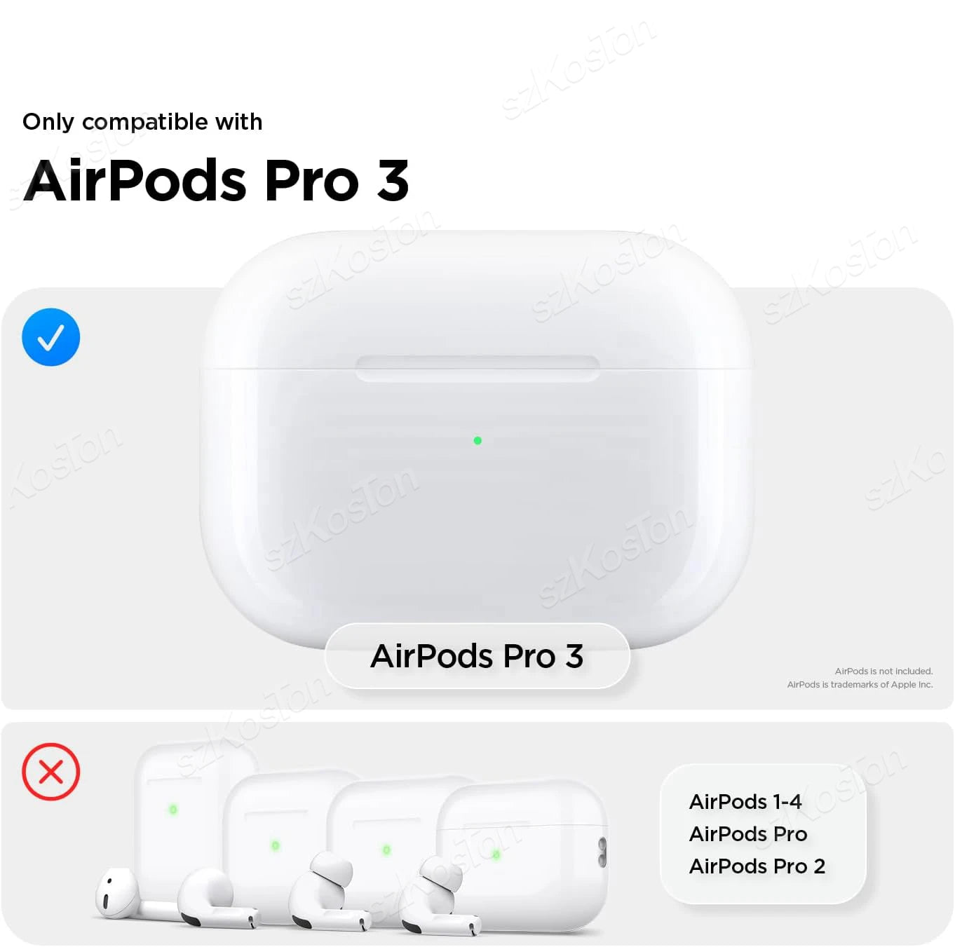 Protective Case with Phone Stand Only for AirPods Pro 3 (2025) Automatic Snap Secure Lock Cover for Airpods Pro 3 Accessories