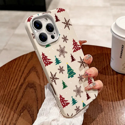Christmas Tree Graphic Phone Case For iPhone 17 16 15 14 13 12 11 Pro Max X XR XS SE2 8 7 Plus Pro Air Matte Leather Back Cover
