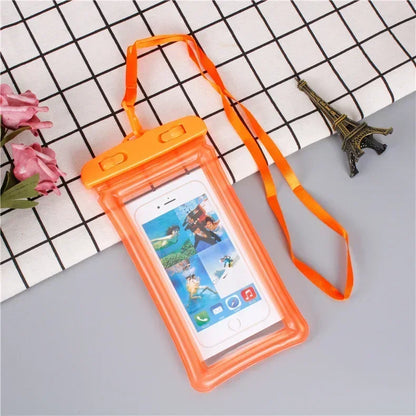 2025 Waterproof Swimming Mobile Phone Cases Macron AirBag Hanging Neck Cases Diving Skiing Phone Bag for All Phones 7 Inch