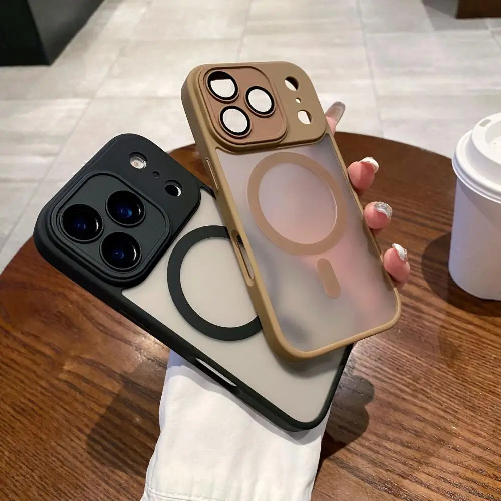 Phone Case for iPhone17 ProMax 17PRO 17Air Luxury Matte Protective Cover For iphone 17 Magsafe Magnetic Wireless Charging Shell