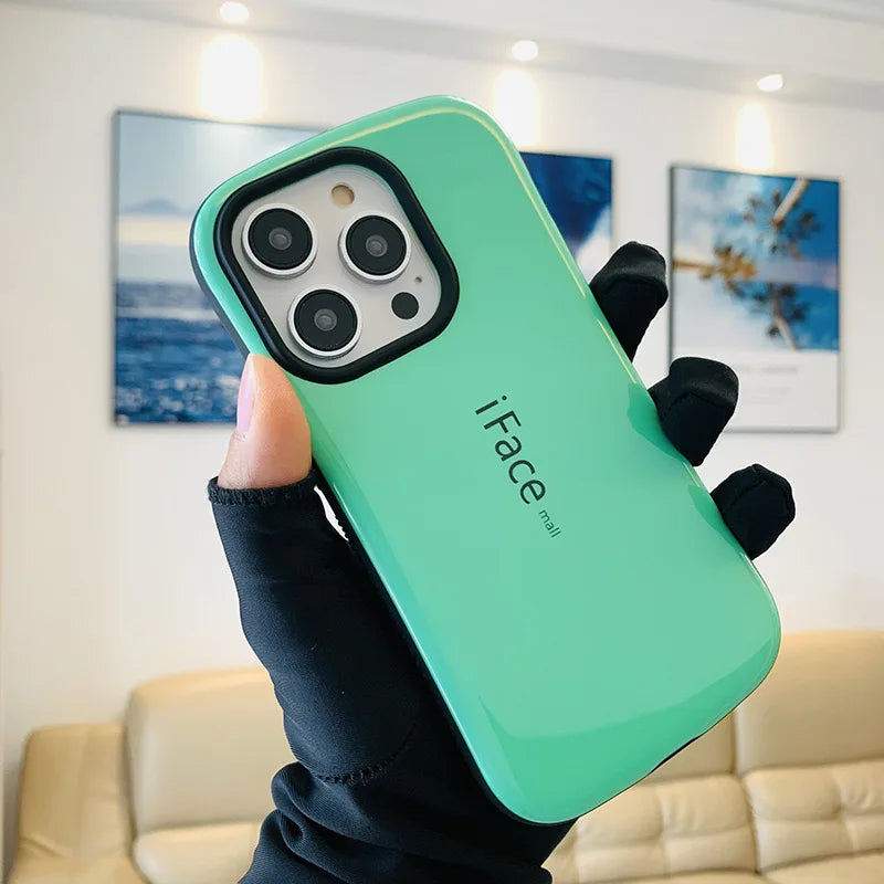 Shockproof Phone Case For iPhone 15 Pro Max 14 PLUS 12 11 13 Mini Iface Mall Curve Plastic Armor Anti-Skid Smooth Back Cover