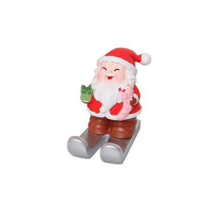 Christmas Style Santa Claus Phone Holder Cartoon Snowman/Penguin/Elk Phone Stand Resin Simulation Phone Support Home Desk
