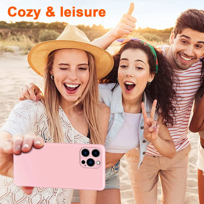 Liquid Silicone Phone Case For iPhone 11 12 13 mini 14 15 Pro Max 15 Plus Camera Protection Soft Cover Cases