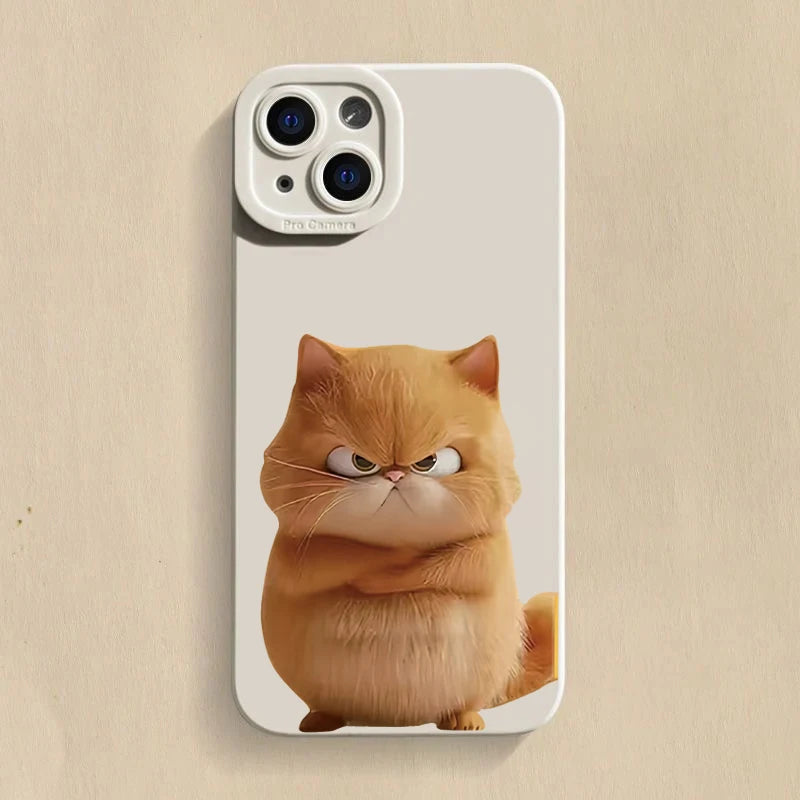 Lovely Cool Cat Phone Case For iPhone 16 15 14 13 12 11 Pro Max XR XS Max 7 8 Plus Phone Case Shockproof Silicone Soft Cover