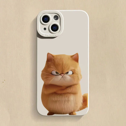 Lovely Cool Cat Phone Case For iPhone 16 15 14 13 12 11 Pro Max XR XS Max 7 8 Plus Phone Case Shockproof Silicone Soft Cover