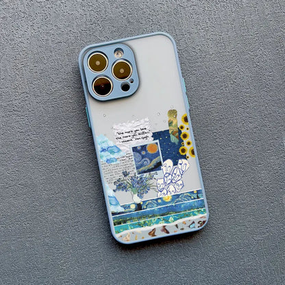 Art Painting Phone Cases For iPhone 11 12 13 14 15 16 Pro Max 15 14 Plus 13 12 Mini X XS XR 7 8 Plus SE2 Shockproof Case Cover