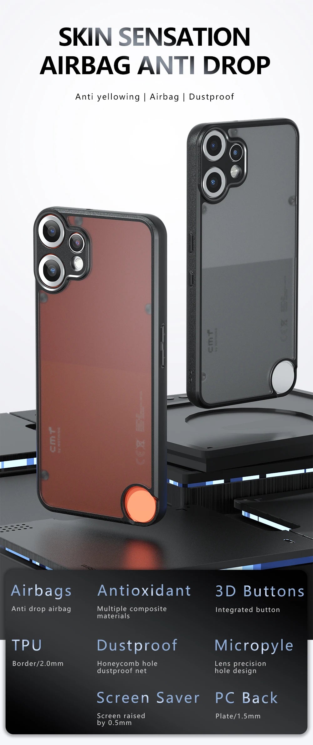 Matte Shockproof Phone Case for Nothing CMF Phone 2 Pro Hard Bumper Soft Clear Back Cover Cases for Nothing CMF Phone 2Pro