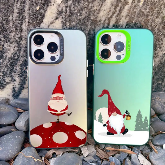 Cute Merry Christmas Santa Claus Phone Case for iPhone 16 15 14 Pro Max 13 12 11 Pro Max Mini 15 14 Plus Shockproof Laser Covers