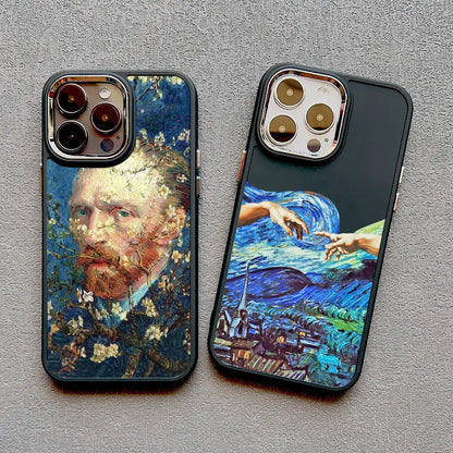 Art Painting Silicone Phone Cases For iPhone 11 12 13 14 15 Pro Max X XS XR 7 8 Plus SE 2020 15 14 Plus Shockproof Case Cover