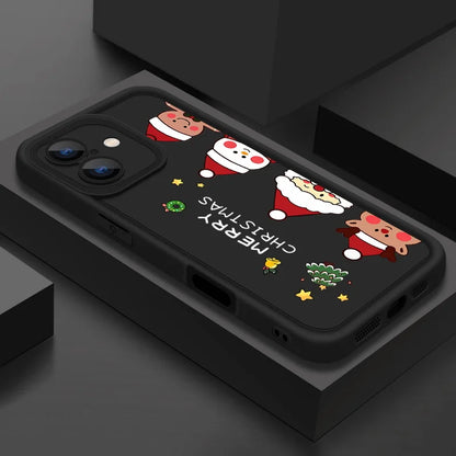 Merry Christmas Phone Case For iPhone 16e 16 Pro Max 15 14 Plus 13 12 Pro Max 11 Soft TPU Silicone Back Cover New Year Gift