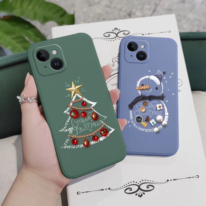 Christmas Motifs Phone Case For iPhone 17 Air 16 16E 15 14 13 12 11 Pro Max Mini X XR XS  8 7 Plus 6 6S Plus Cover