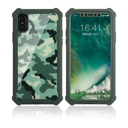 Heavy Duty Protection Urban Doom Armor PC+TPU Case for iPhone 16 15 14 13 12 11 Pro Max Plus Transparent Shockproof Cover