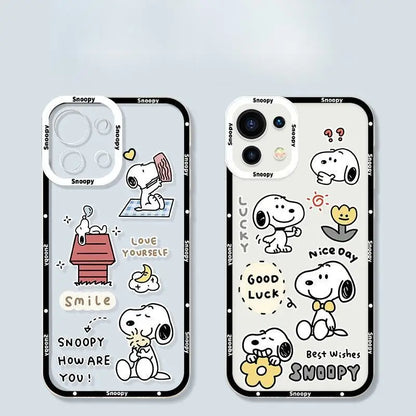 Cute Snoopy Phone Case for Iphone 17 16 15 Pro Max 11 12 13 14 Pro Max 16 14 Plus 12 13 Mini 17 Pro Clear Transparent Soft Cover