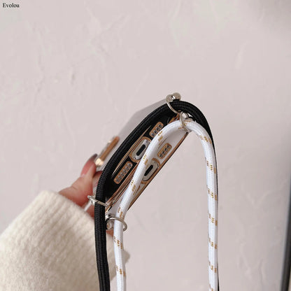 Crossbody lanyard Plating Phone Case For Nothing Phone 2 Soft TPU Lens protection Shockproof Back Cover For Nothing Phone 3A Pro