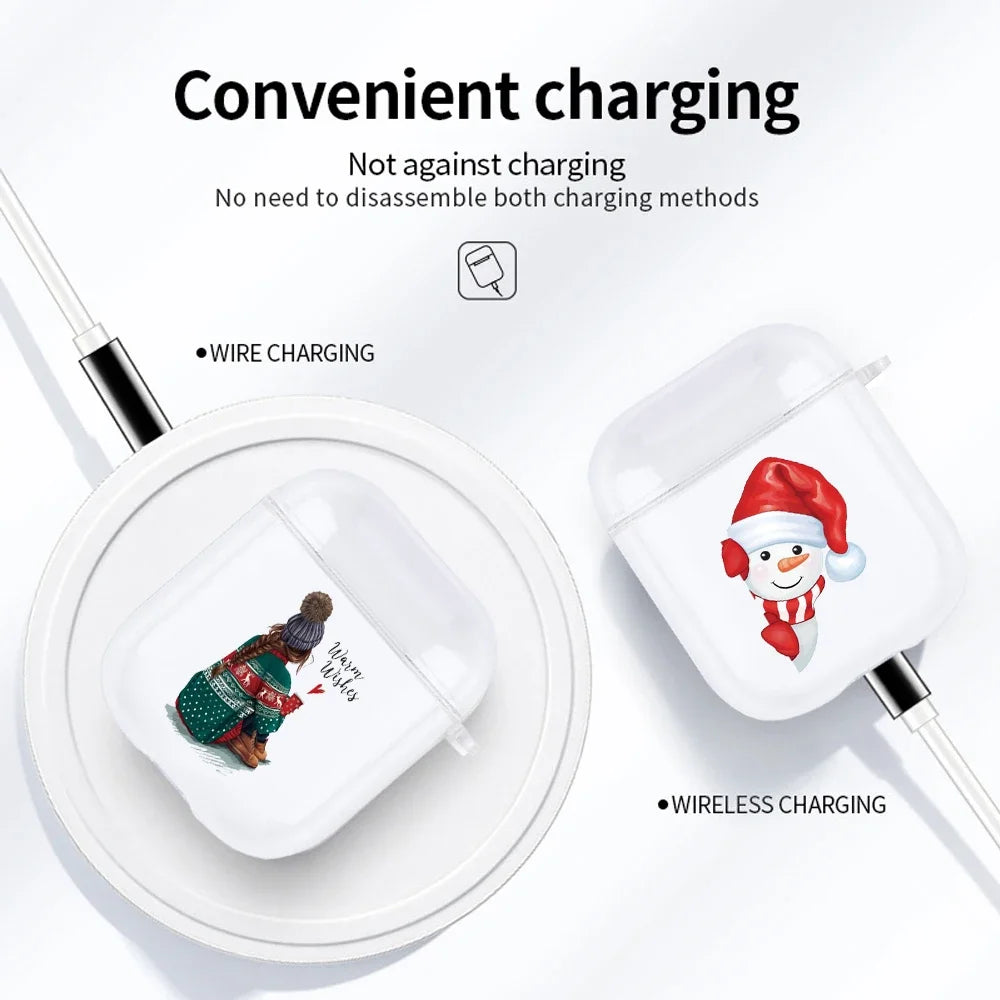 Christmas Santa Elk Earphone Case for Airpods 4th 3rd 2 Pro Shockproof Cover for Airpod 2 3 1 Protective Accessorie Shell Fundas