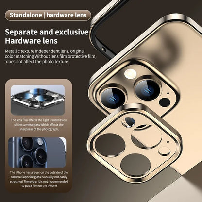 Camera Protection + Hybrid Silicone Frame Aluminum Metal Phone Case For iPhone 16 15 14 13 Pro Max Better Heat Bumper