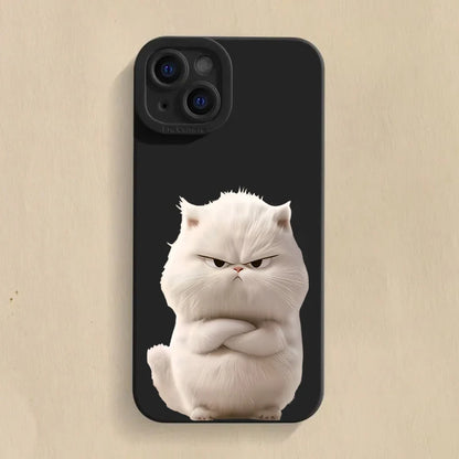 Lovely Cool Cat Phone Case For iPhone 16 15 14 13 12 11 Pro Max XR XS Max 7 8 Plus Phone Case Shockproof Silicone Soft Cover