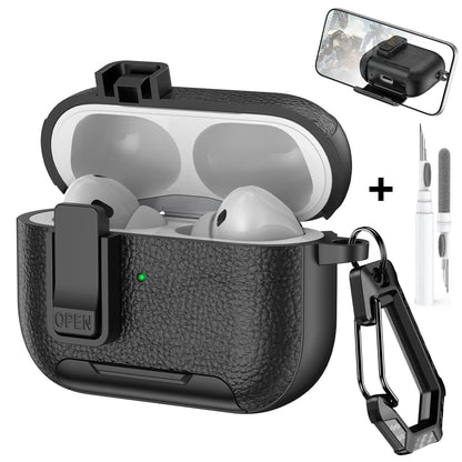 for AirPods Pro 3 Case with Phone Stand&Safety Lock Shockproof Protective Cover with Cleaner Kit for Women Men for AirPods Pro 3