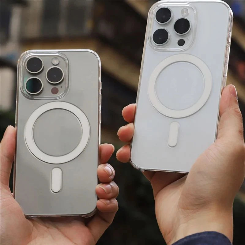 Original Animation Magnetic MagSafe Phone Case for iPhone 17 16pro max 14 15 Pro 13 16 Wireless Charge Transparent Hard PC Cover