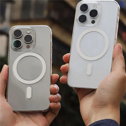 Original Animation Magnetic MagSafe Phone Case for iPhone 17 16pro max 14 15 Pro 13 16 Wireless Charge Transparent Hard PC Cover