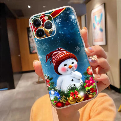 Christmas Santa Deer Snowman Phone Case For iphone 17 Pro Max Air 16 15 14 13 Pro Max 15 16 Pro 15Plus