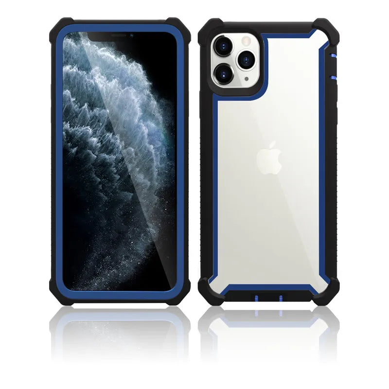 Heavy Duty Protection Urban Doom Armor PC+TPU Case for iPhone 16 15 14 13 12 11 Pro Max Plus Transparent Shockproof Cover
