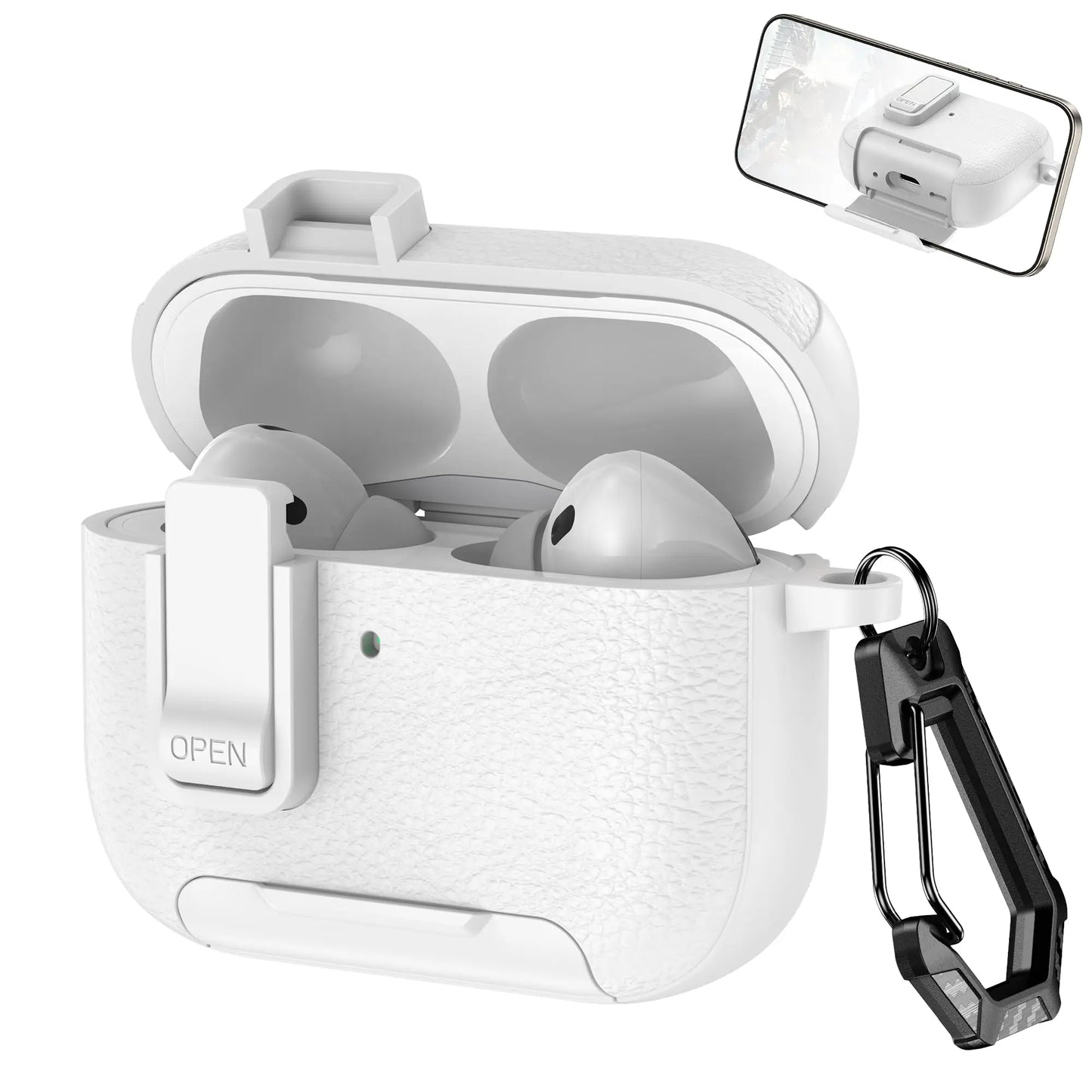 for AirPods Pro 3 Case with Phone Stand&Safety Lock Shockproof Protective Cover with Cleaner Kit for Women Men for AirPods Pro 3