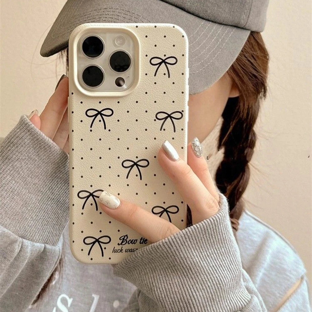 INS Leather Phone Case For IPhone 16 Pro Max Case IPhone 11 12 13 14 15 Pro MaxShockproof Soft Silicone Cover Case Funda Bumber